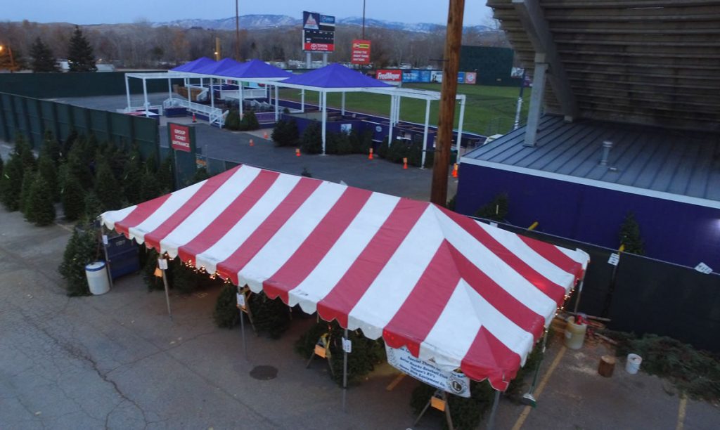 Christmas tree sales tent