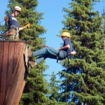 Dennis on climbing wall Camp Morrison July 2014